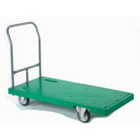 GLOBAL EQUIPMENT Plastic Deck Flatbed Platform Truck, 52" x 25", 2000 Lb. Capacity 252814